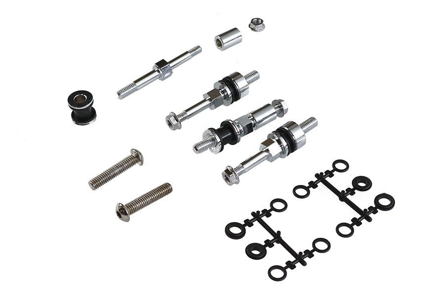 Wyatt Gatling 80157 Chrome Side Plate Docking Hardware Kit for Harley Davidson FLSTC with Detachable Side Plates
