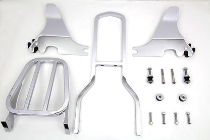 V-Twin Chrome 16 Inch Detachable Luggage Rack and Sissy Bar Kit for Harley Davidson XL