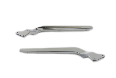 Wyatt Gatling Rear Fender Strut Set in Smooth Chrome for Harley Davidson FL Series
