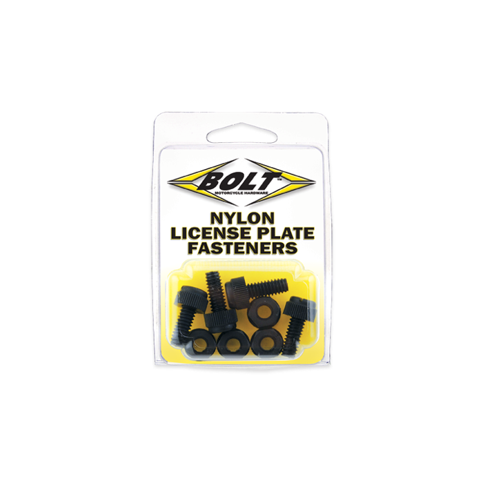 BOLT License Plate Fasteners 4-Pack - Durable Nylon Construction for Secure Mounting