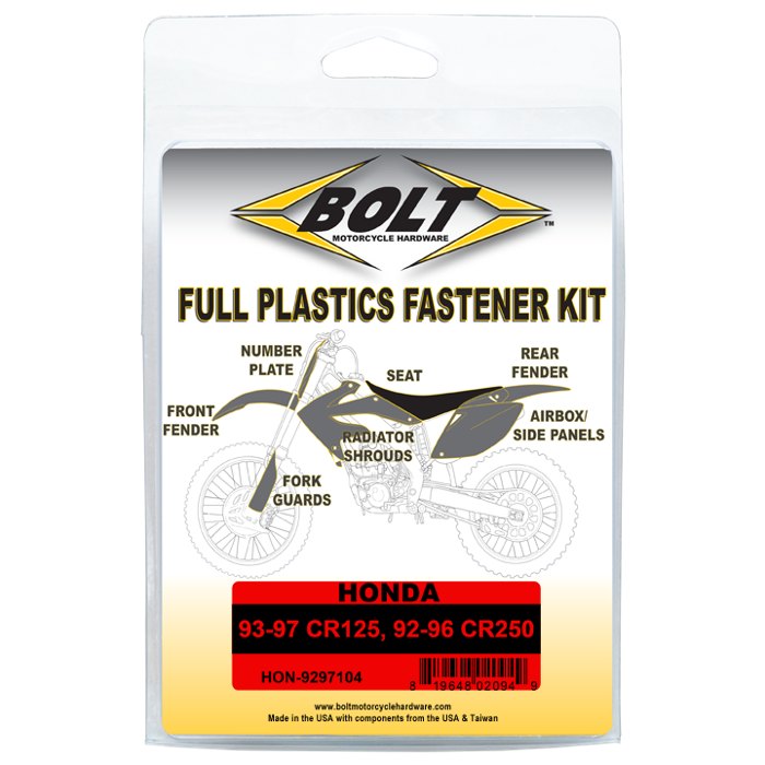 BOLT Body Work Fastener Kit for Honda - Part Number HON-9297104