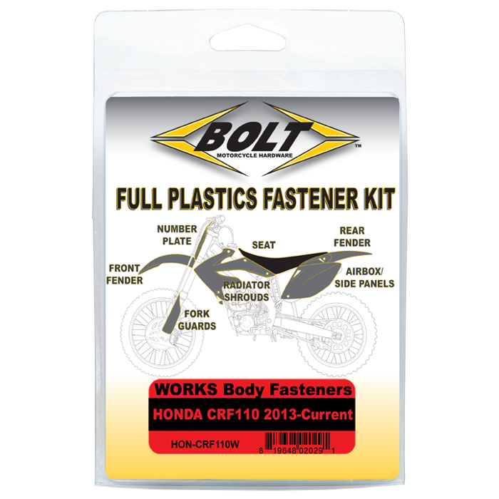 Bolt Body Work Fastener Kit for Honda - Part Number HON-CRF110W