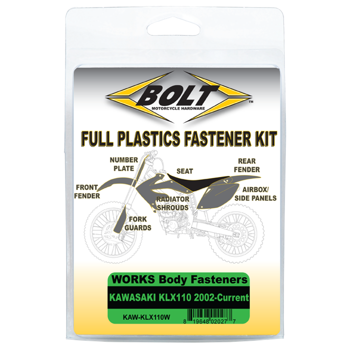 BOLT Body Work Fastener Kit for Kawasaki KLX110W - Essential Replacement Hardware
