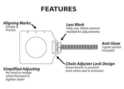 BOLT Raw Chain Adjustment Blocks for Honda - Part Number CHAD-CR