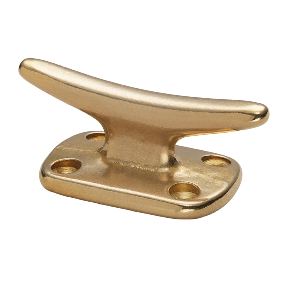 Whitecap Fender Cleat - Polished Brass, 2 Inch Length, Part #S-0976BC