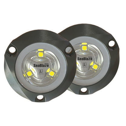 Lumitec SeaBlaze Mini Underwater Light Pair with Brushed Finish - Blue Non-Dimming