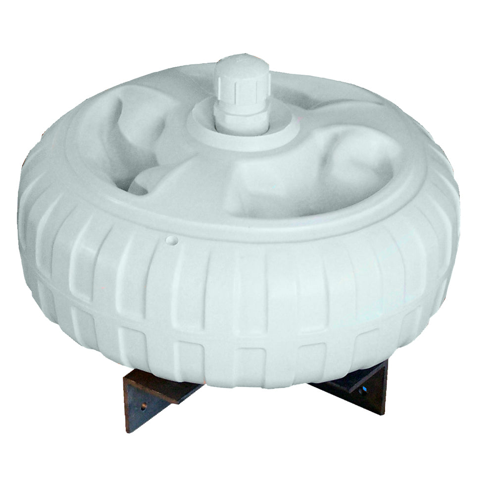 Dock Edge Inflatable Dock Wheel - 18 inch White with Adjustable Firmness and Heavy-Duty Mounting