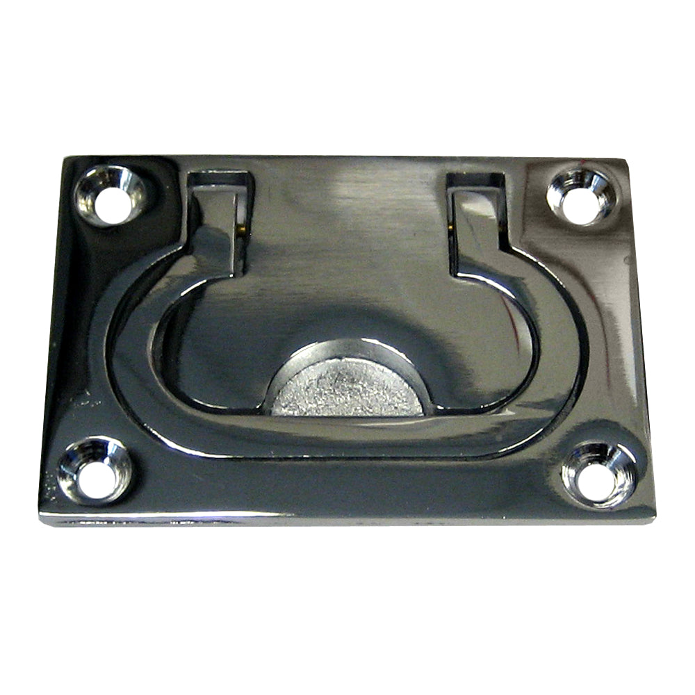 Whitecap CP Brass Flush Pull Ring - 3 x 2 Inches for Cabinets and Drawers