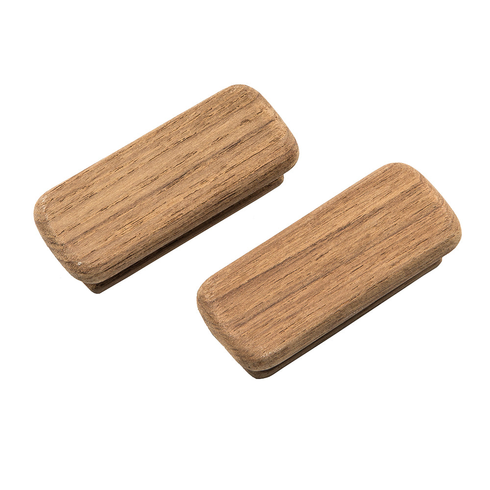 Whitecap Teak Rectangular Drawer Knob - 2-3/4 Inch Length, 2-Pack