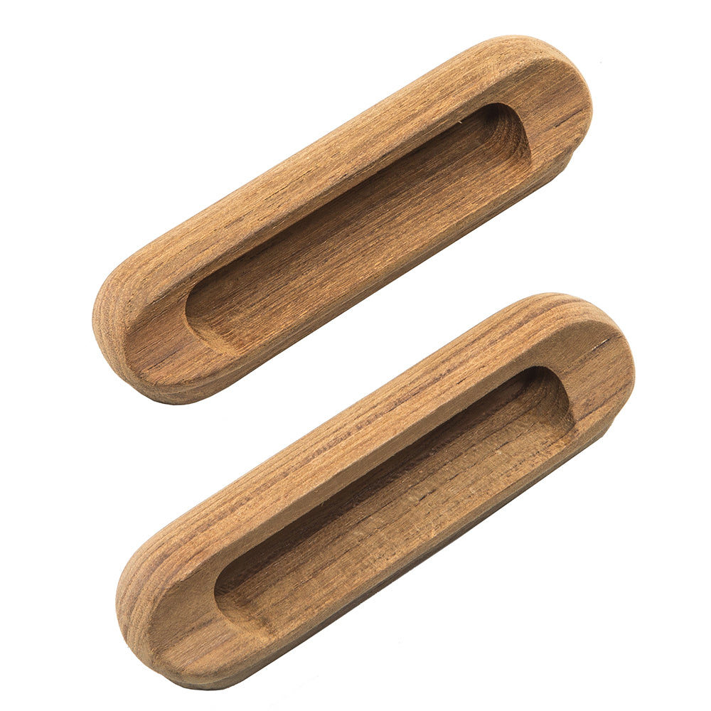 Whitecap Teak Oblong Drawer Pull - 4-1/16 Inch Length, 2 Pack