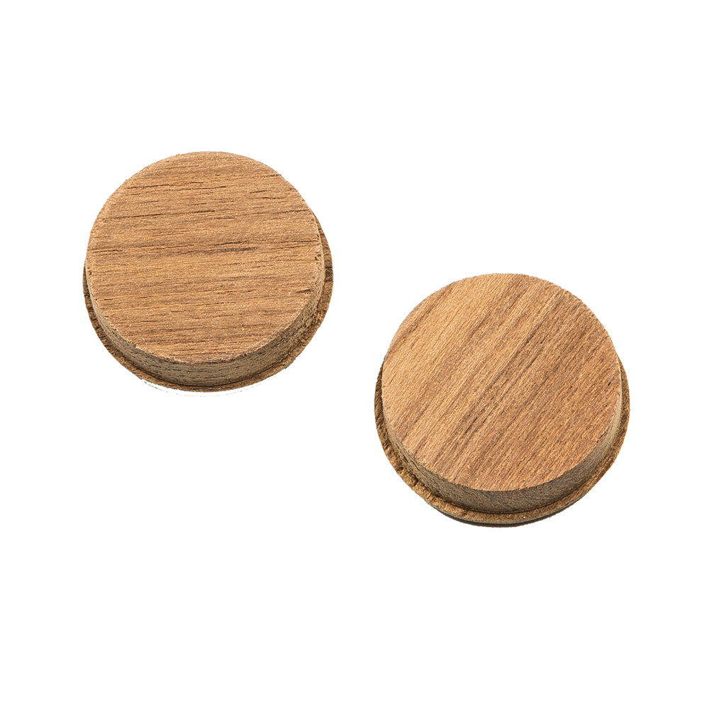 Whitecap Teak Round Drawer Pull - 1-3/8 Inch Diameter, Recess Mount, 2 Pack