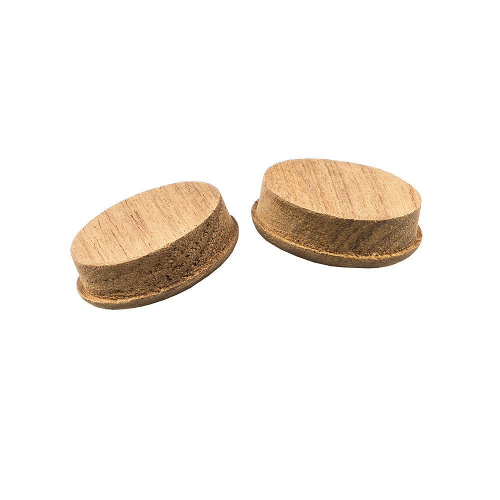 Whitecap Teak Round Drawer Pull - 1-3/8 Inch Diameter, Recess Mount, 2 Pack