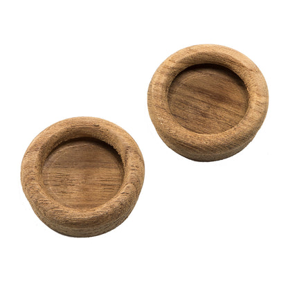 Whitecap Teak Round Drawer Pull - 1-3/8 Inch Diameter, Recess Mount, 2 Pack