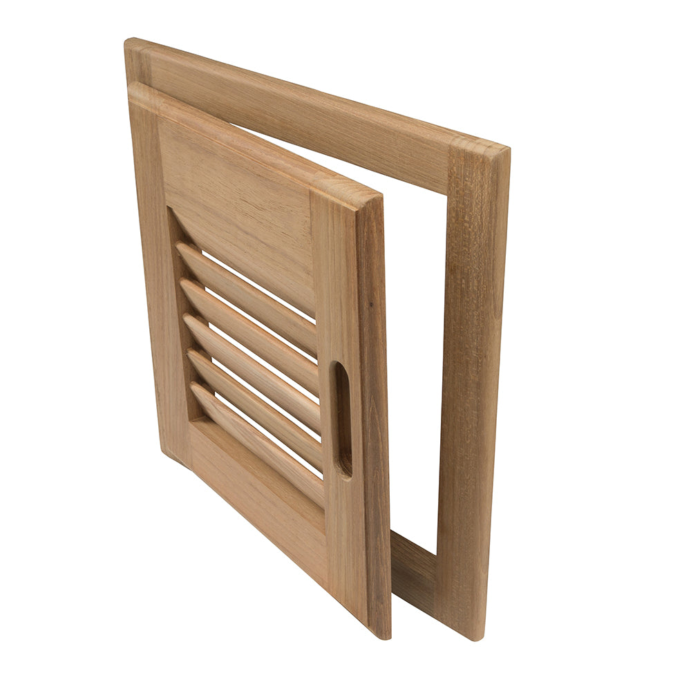 Whitecap Teak Louvered Door & Frame - Right Hand 12 x 12 Inches