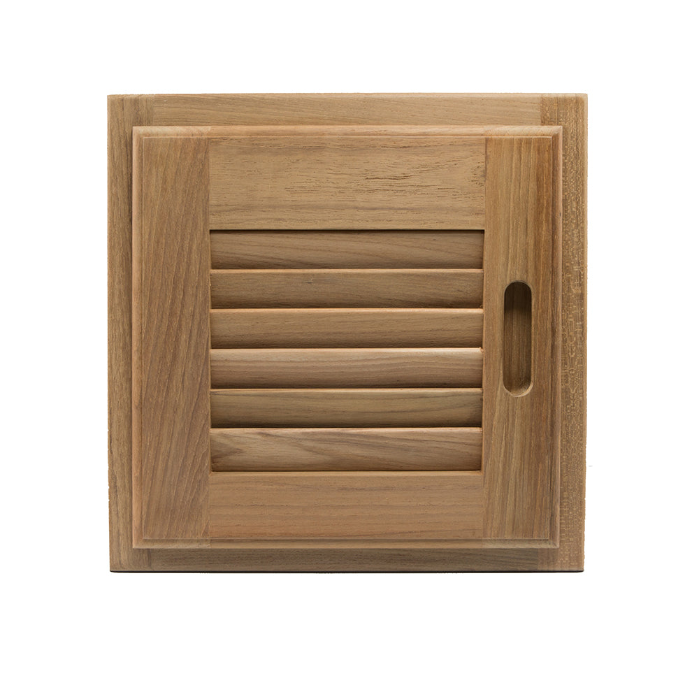 Whitecap Teak Louvered Door & Frame - Right Hand 12 x 12 Inches