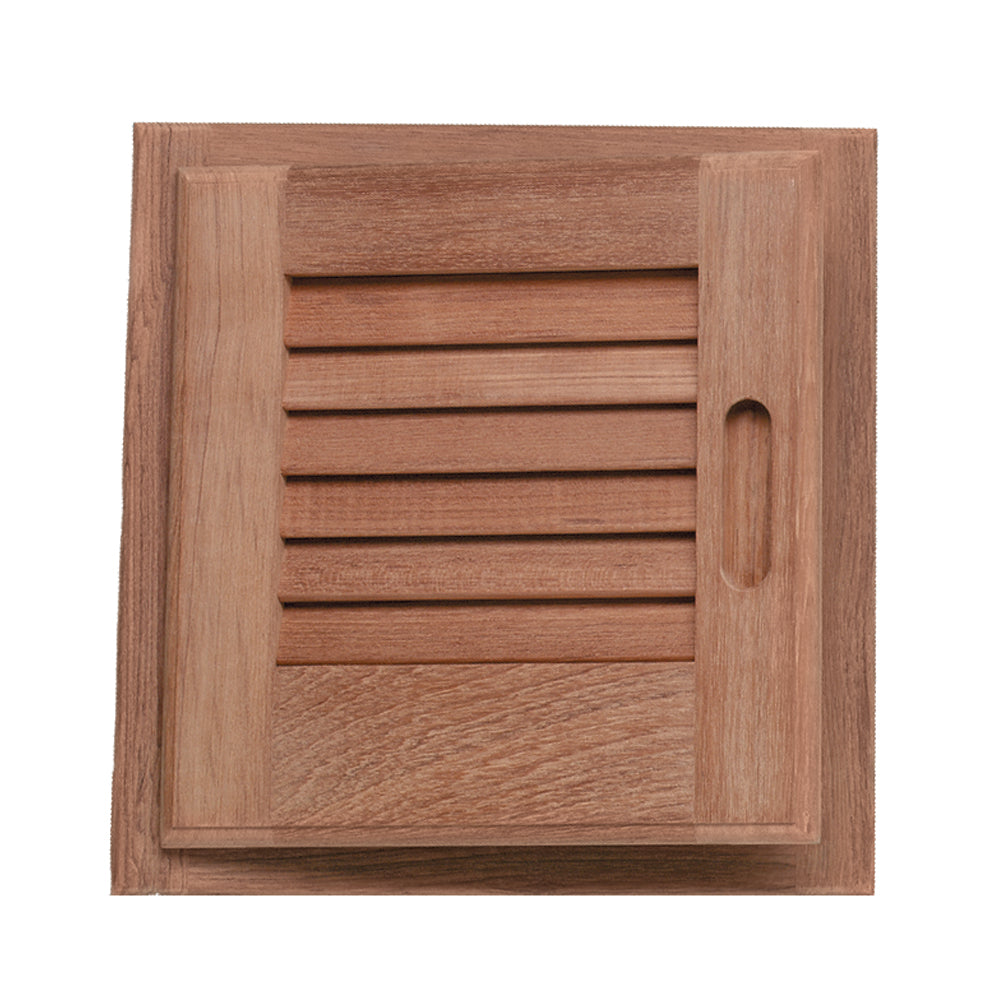 Whitecap Teak Louvered Door & Frame - Left Hand, 12 x 12 Inches