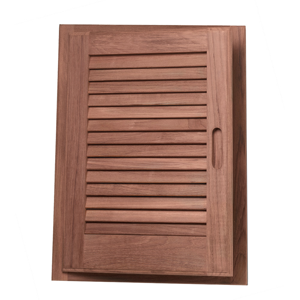 Whitecap Teak Louvered Door & Frame - Left Hand – 15 x 20 Inches