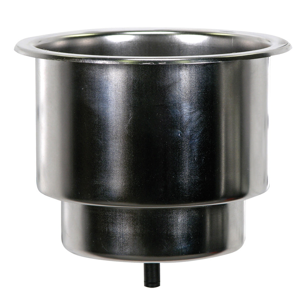 Whitecap Flush Cupholder with Drain - Model S-3511C in 304 Stainless Steel