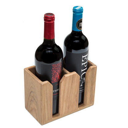 Whitecap Teak Two-Bottle Rack with Part Number 62620 for Secure Wall Mounting