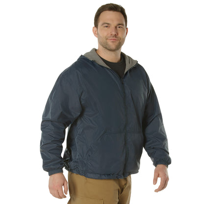Rothco Reversible Lined Jacket with Hood - Navy Blue, Size M