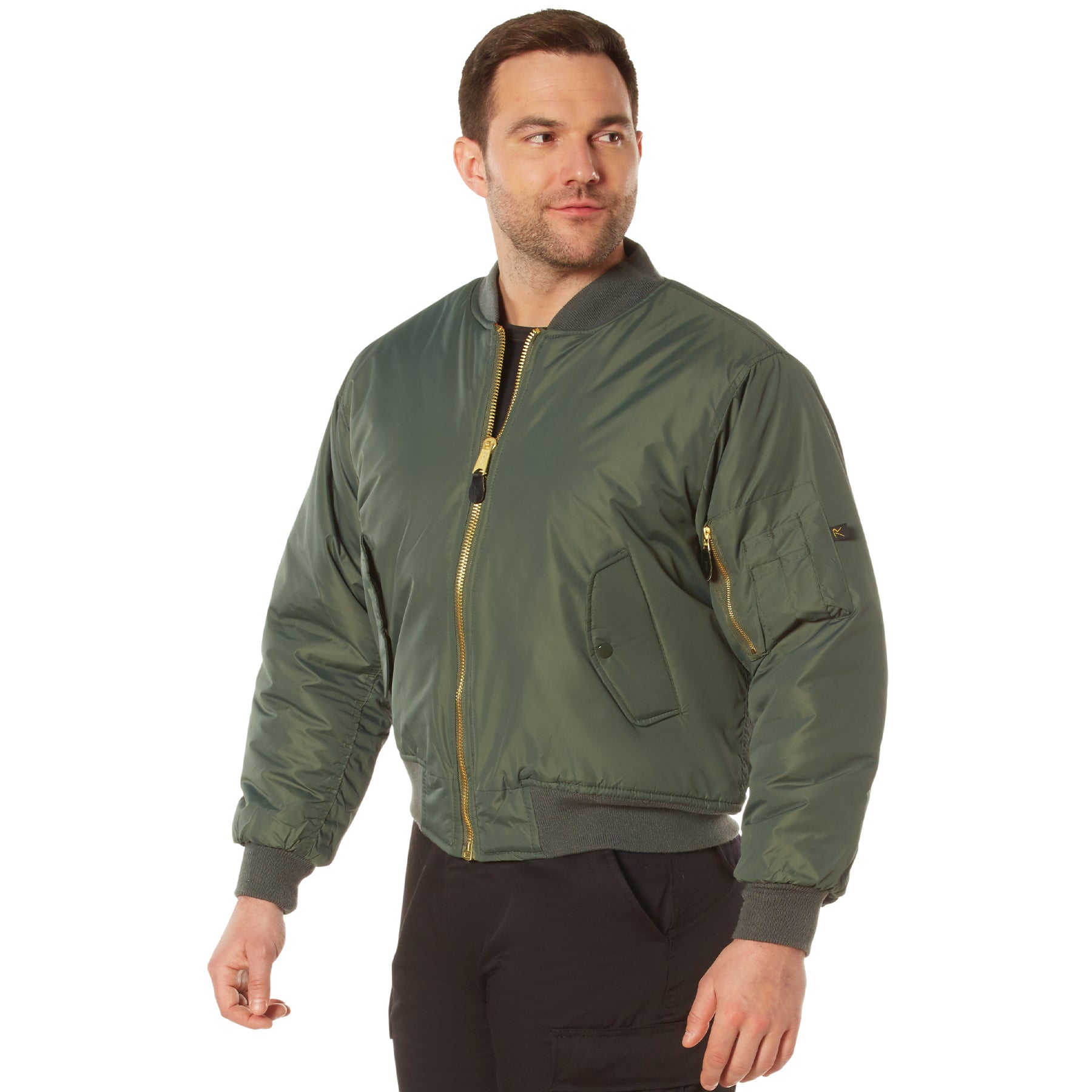 Rothco Enhanced Nylon MA-1 Flight Jacket in Sage Green – Size 3XL