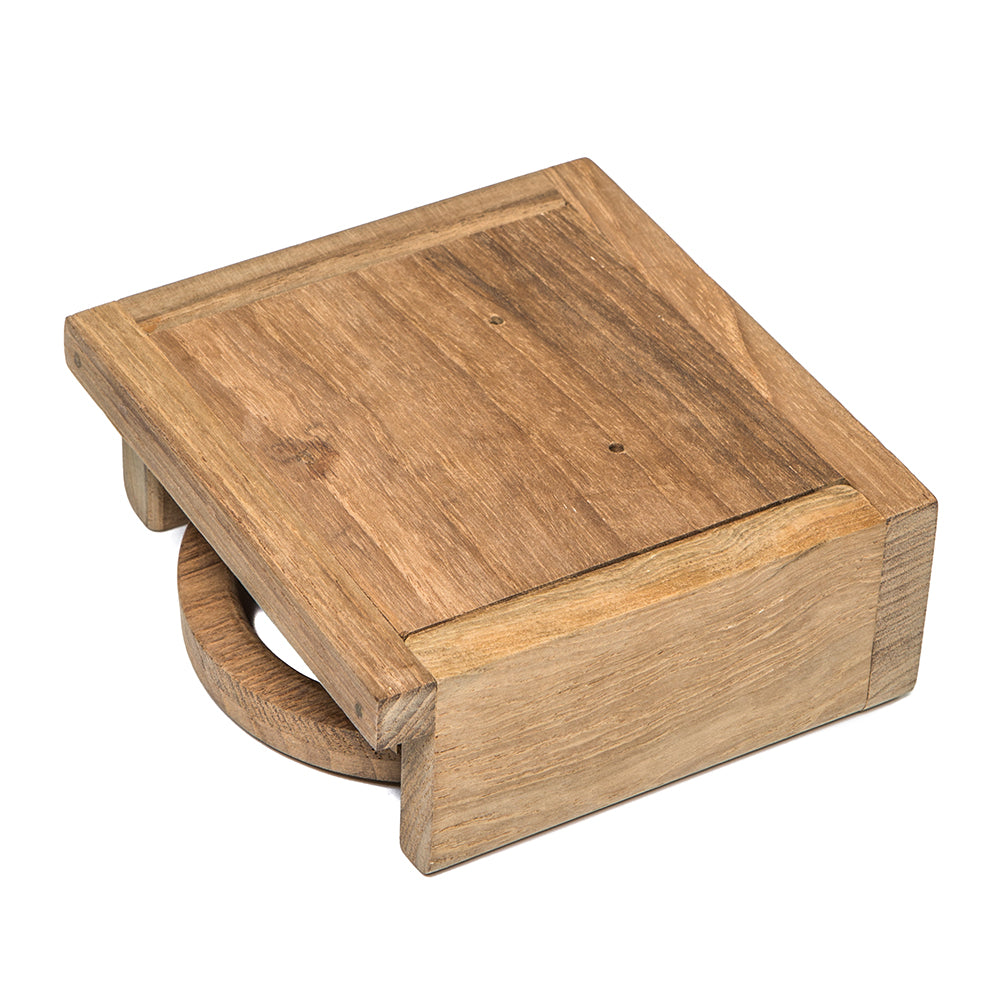 Whitecap Teak Folding Drink Holder – Compact and Durable Truck Accessory
