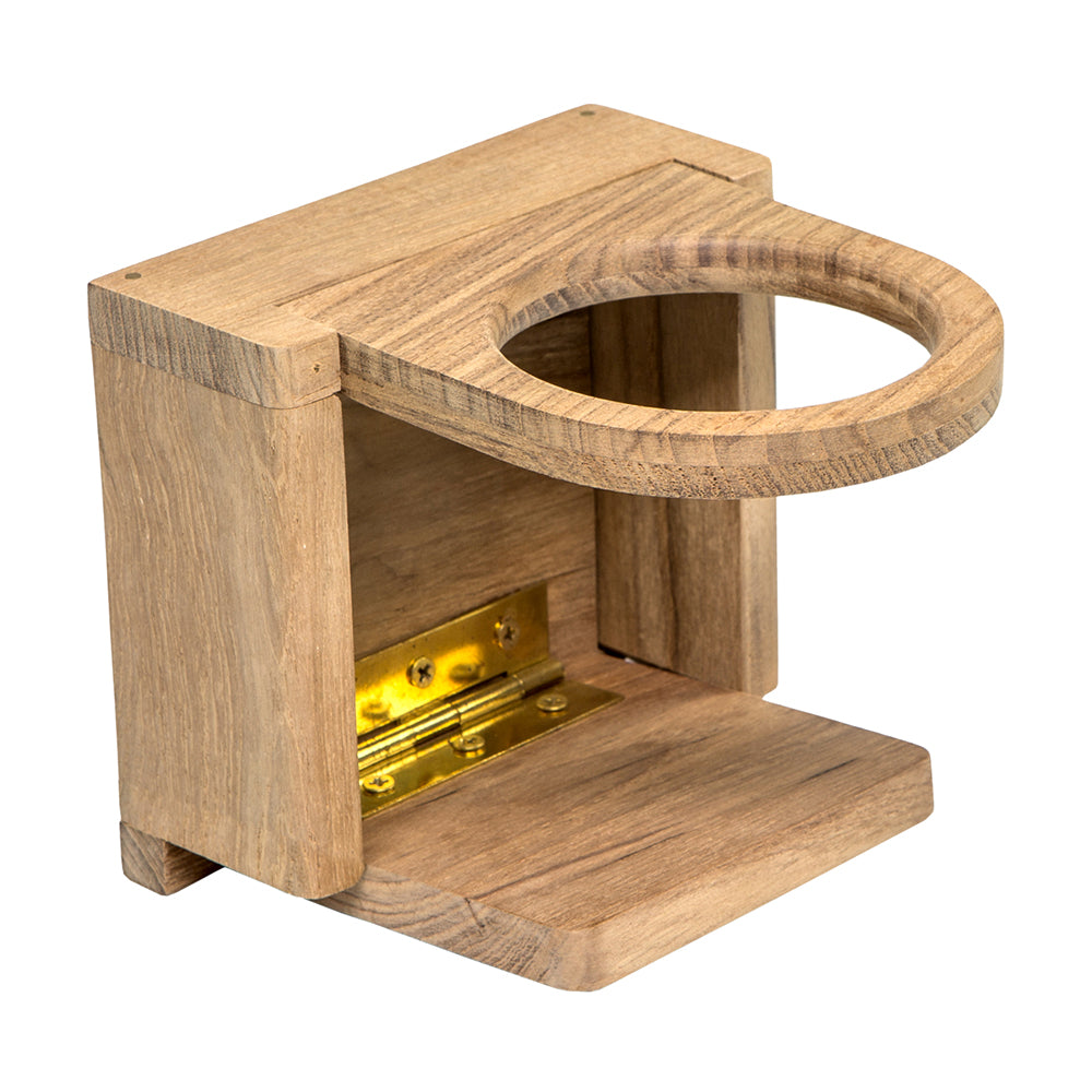 Whitecap Teak Folding Drink Holder – Compact and Durable Truck Accessory