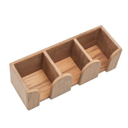 Whitecap Teak Three Mug Rack with Insulated Drink Holder Storage