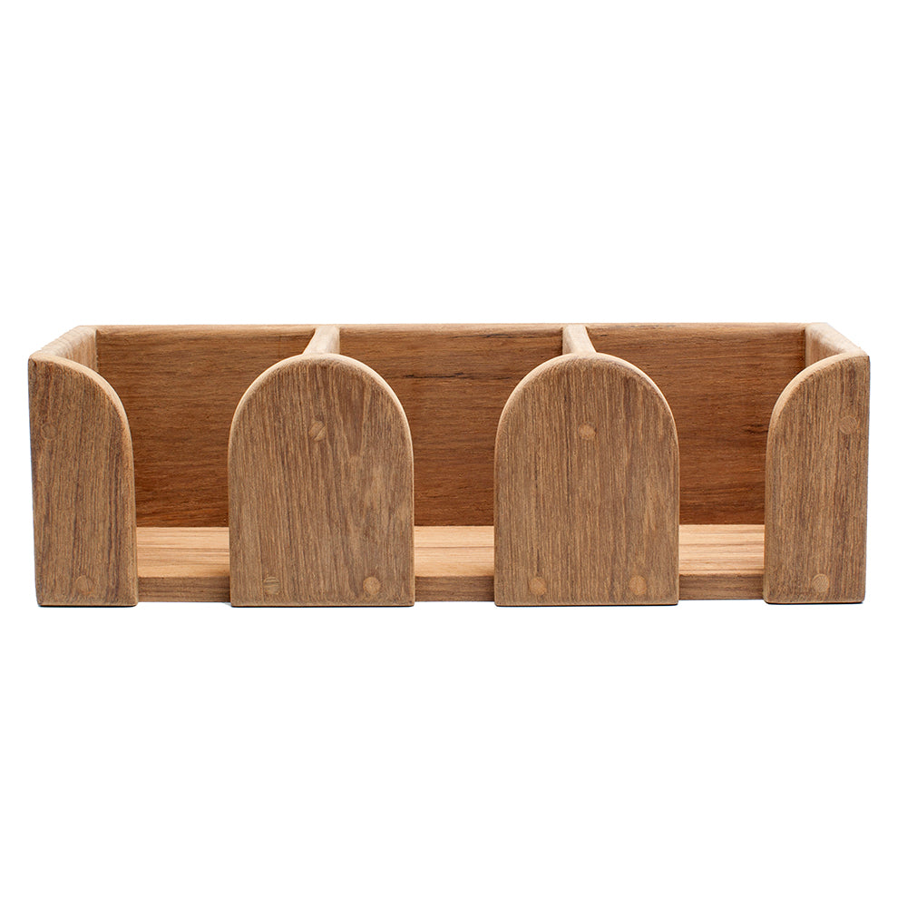 Whitecap Teak Three Mug Rack with Insulated Drink Holder Storage