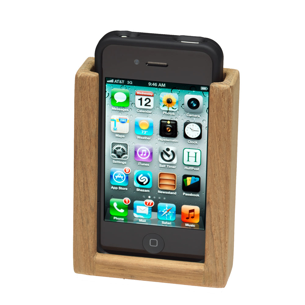 Whitecap Teak iPhone Rack with Charging Port and Mounting Holes