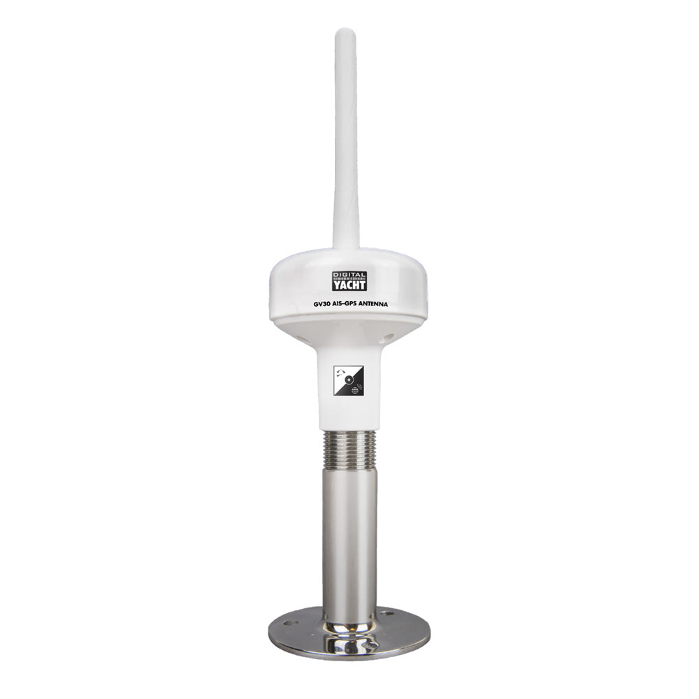 Digital Yacht GV30 VHF/AIS/GPS Combo Antenna - Compact Marine Antenna with 10m Cables and Mounting Options