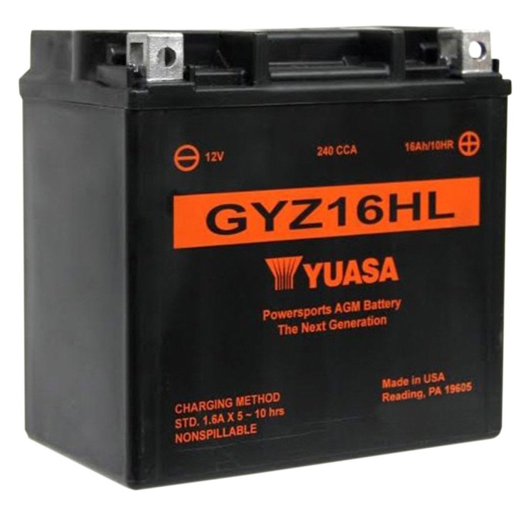 YUASA GYZ16HL Factory Activated Maintenance-Free Motorcycle Battery