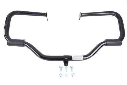 OE Gloss Black Front Engine Bar with Footpeg Pads for Harley Davidson FLT Models