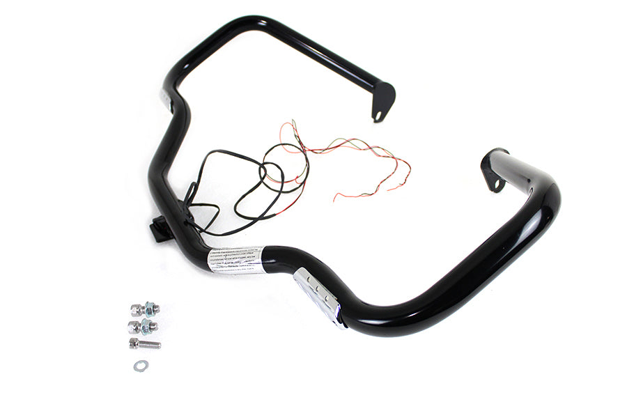 V-Twin Black Front Turn Signal Highway Bar for Harley Davidson FLT Models (Part #21046B)
