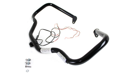 V-Twin Black Front Turn Signal Highway Bar for Harley Davidson FLT Models (Part #21046B)