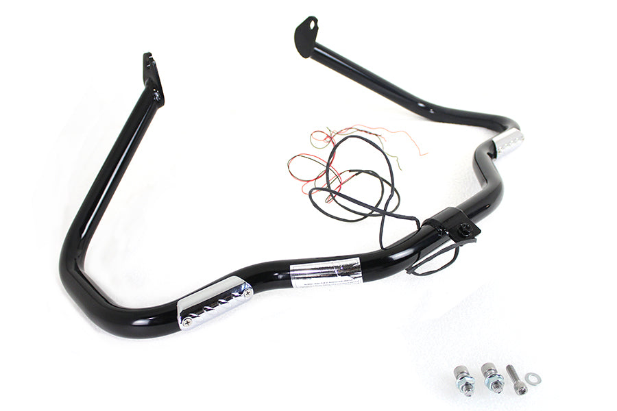 V-Twin Black Front Turn Signal Highway Bar for Harley Davidson FLT Models (Part #21046B)