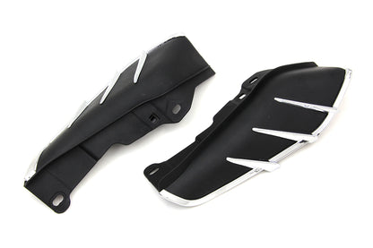 V-Twin Black Windshield Deflector Set with Chrome Trim for Harley Davidson FLT Models