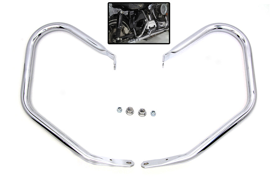 V-Twin Chrome Rear Frame Bar Set for Harley Davidson FLHTC (1997-2006)