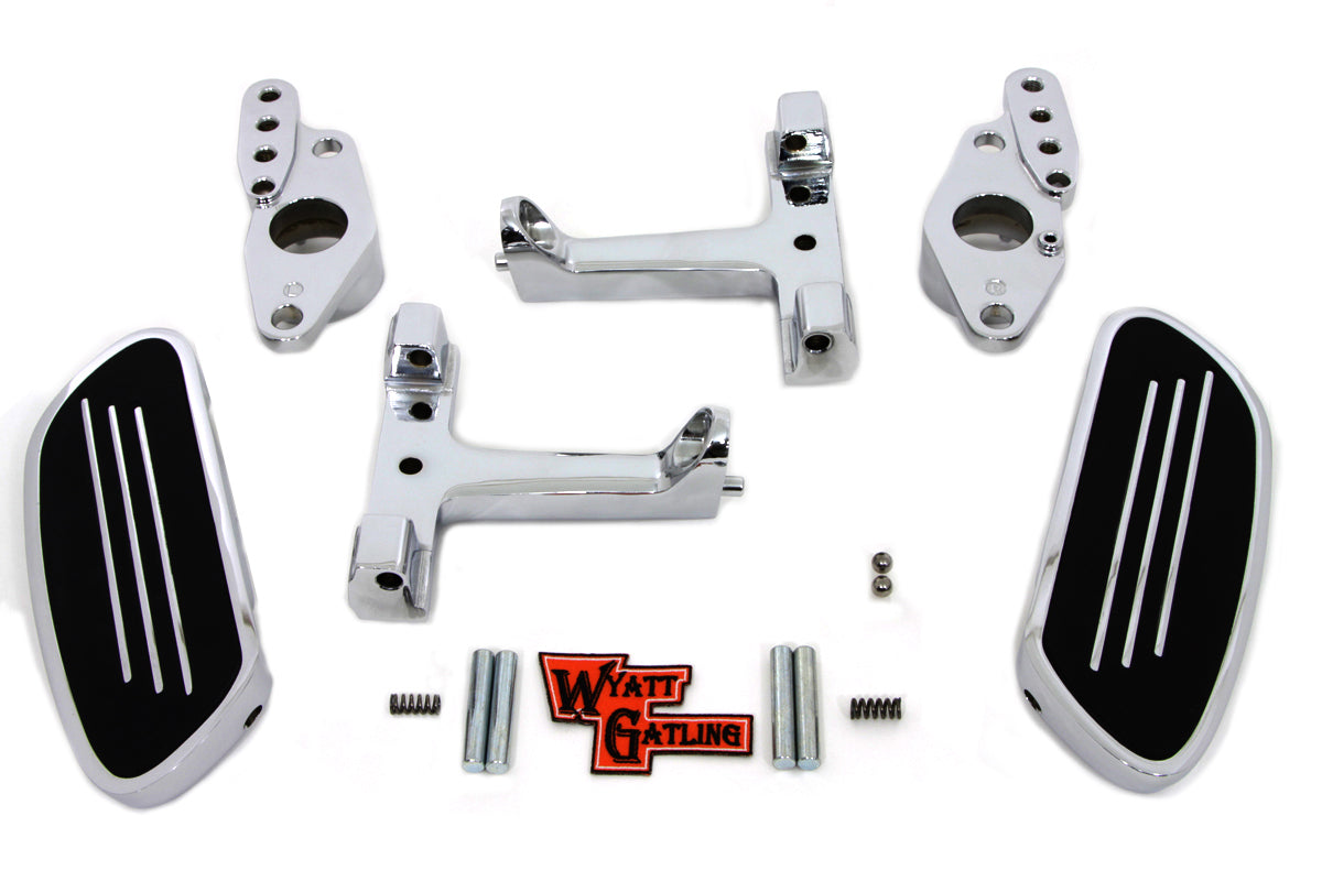 V-Twin Passenger Footboard Set with Swingarm Mount Kit for Harley Davidson FLT Models