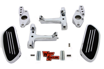 V-Twin Passenger Footboard Set with Swingarm Mount Kit for Harley Davidson FLT Models