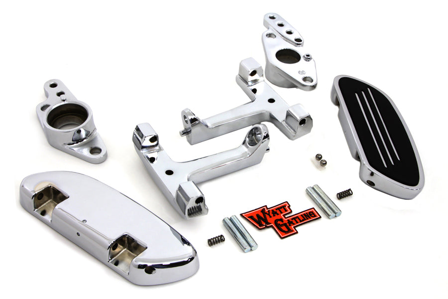 V-Twin Passenger Footboard Set with Swingarm Mount Kit for Harley Davidson FLT Models