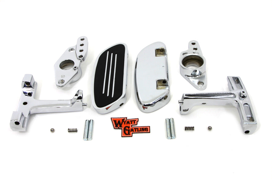 V-Twin Passenger Footboard Set with Swingarm Mount Kit for Harley Davidson FLT Models