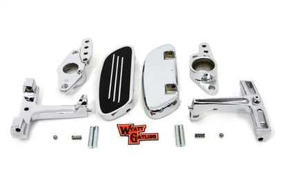 V-Twin Passenger Footboard Set with Swingarm Mount Kit for Harley Davidson FLT Models