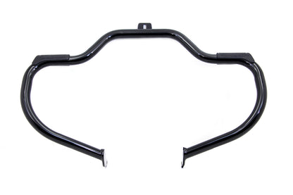 V-Twin Black Front Engine Bar with Footpeg Pads for Harley Davidson FLST (Part #14-030BK)