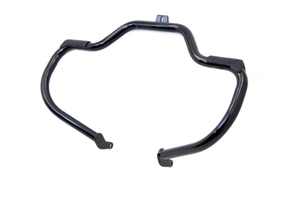 V-Twin Black Front Engine Bar with Footpeg Pads for Harley Davidson FLST (Part #14-030BK)