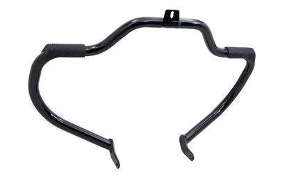 V-Twin Black Front Engine Bar with Footpeg Pads for Harley Davidson FLST (Part #14-030BK)