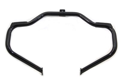 V-Twin Black Front Engine Bar with Footpeg Pads for Harley Davidson FLT Models