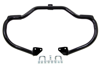 V-Twin Black Front Engine Bar with Footpeg Pads for Harley Davidson FXD Models