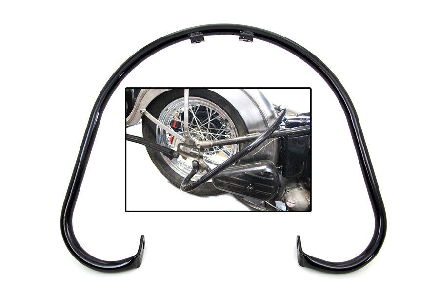 V-Twin Black Rear Big Twin Frame Bar for Harley Davidson EL and FL Models