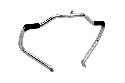 V-Twin Chrome Front Engine Bar with Footpeg Pads for Harley Davidson FLT Models